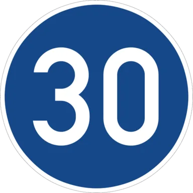 Minimum speed 30 km/h